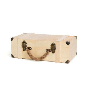 Kufřík s kováním 43 x 23 x 17 cm (kufr z březové překližky)