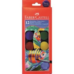 Vodové barvy 12 barevné. 30mm (Faber Castel - Vodové barvy)