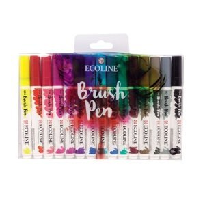 Akvarelové pera Ecoline Brush Pen / 15 dílná sada (akvarelové pera Royal)