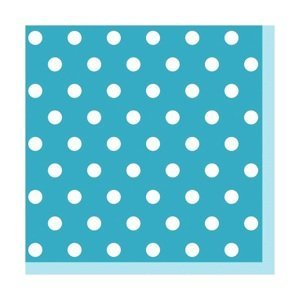 Ubrousky na dekupáž - Modrá s puntíky - 1 ks (ubrousky na dekupáž )