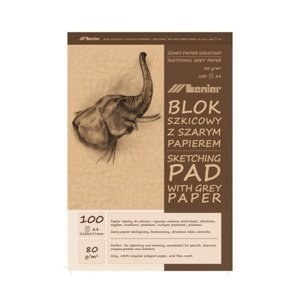 Skicovací blok 50 [100] listový šedohnědý (blok papírů na skicování)