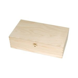 Dřevěná krabička na 2 vína 35x20x9.8 cm (kazeta na víno se zapínáním)