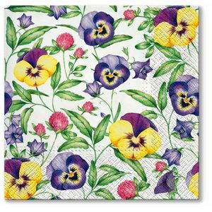 Ubrousky na dekupáž Beautiful Pansies - 1 ks (Ubrousky na dekupáž)