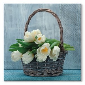 Ubrousky na dekupáž tulipány in the Basket - 1 ks (Ubrousky na dekupáž)
