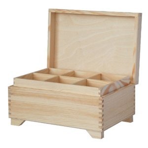 Velká dřevěná krabička s přihrádkami (Dřevěná šperkovnice)