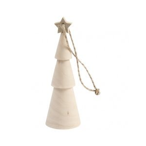Stromeček s hvězdou - vánoční ozdoba (dřevěný výrobek k dotvoření)