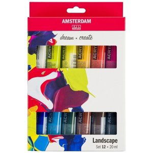 Sada akrylových barev AMSTERDAM dream and create Landscape 12 x 20 ml