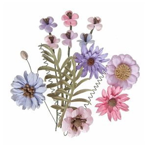 Papírové květiny Pink & Lavender - sada 12 ks (dekorační papírové)