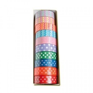 Washi páska 1.5 cm x 10 m - 10 ks (dekorační lepící pásky)