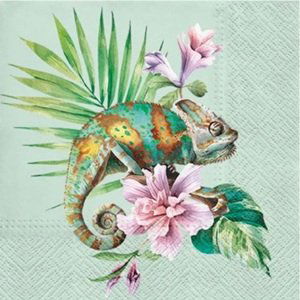 Ubrousky na dekupáž Exotic Chameleon - 1 ks (ubrousky na dekupáž)