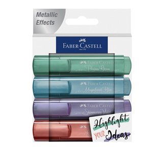 Sada metalických zvýrazňovačů Faber-Castell 4 ks (metalické zvýrazňovače)