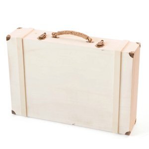 Kufřík s kováním 63 x 43 x 14 cm (kufr z březové překližky)