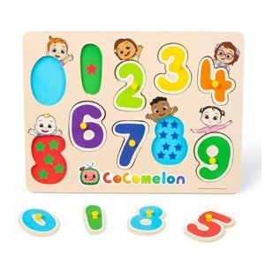 Dřevěná vkládačka Cocomelon čísla (dětská dřevěná vkládačka)