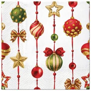 Ubrousky na dekupáž Vánoční ozdoby s ornamenty - 1 ks (Vánoční ubrousky)