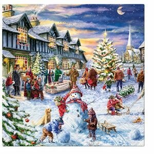 Ubrousky na dekupáž Vánoční trhy - 1 ks (Vánoční ubrousky)