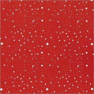 Balící papír | tmavě červený Stars and moons 50 cm x 5 m (balící papír)