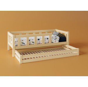 ELIS DESIGN Dětská postel se zábranou (plůtkem) - na nožkách rozměr lůžka: 100 x 180 cm, šuplík, nožičky: s nožičkami a s šuplíkem