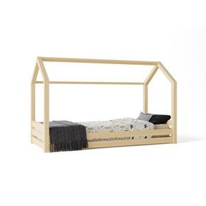 ELIS DESIGN Domečková postel s šuplíkem premium rozměr lůžka: 100 x 180 cm, šuplík, nožičky: bez nožiček, Zábrany: Přední