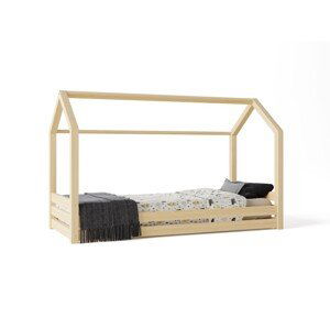 ELIS DESIGN Domečková postel s šuplíkem premium rozměr lůžka: 80 x 200 cm, šuplík, nožičky: bez nožiček, Zábrany: Přední