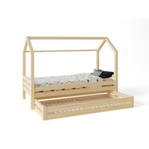 ELIS DESIGN Domečková postel s šuplíkem premium rozměr lůžka: 90 x 200 cm, šuplík, nožičky: s nožičkami a s šuplíkem, Zábrany: Zadní