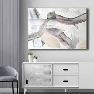 Obraz na plátně SantaLiza – bílá a šedá abstrakce