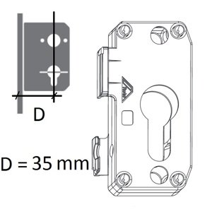 Skříň zámku ROTO NX Dorn (v mm): 35