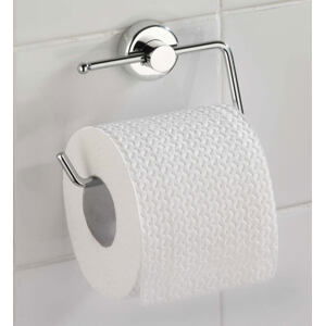 WENKO Držák WC papíru BEZ VRTÁNÍ PowerLoc SIMPLE kovově lesklý 10x14x3 cm