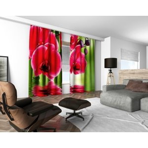 3D dekorační závěs 107 RED ORCHIDS 2x160x250 cm set 2 kusy MyBestHome