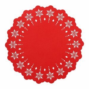 Vánoční prostírání | LEIS | červená | 38 cm | XM22 979938 Homla