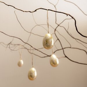 Velikonoční dekorace | SPRINKLE | vejce bílá a zlatá | 8 ks | ES23 965450 Homla Cena za 8 kusů