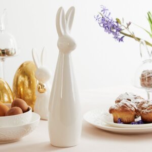 Figurka | EDUARD | porcelánový králík bílý | 36x9 cm | 965313 Homla