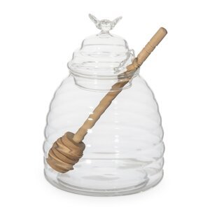 MELLA | sklenice na med s dřevěnou lžící | 0,46 l | ALL 984352 Homla