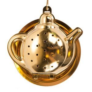 Spařovač čaje JALO | konvička na čaj zlatá | 6x5 cm | 992463 Homla