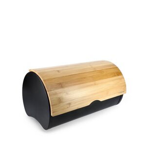 Kovový chlebník s bambusovým víkem RACHEL 38x25x21 cm 806761 Homla