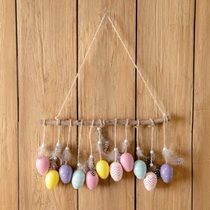 Velikonoční dekorace | LECCY | závěs s barevnými vajíčky | 40x27 cm | ES23 809755 Homla