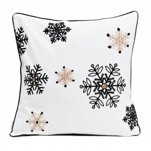 Vánoční polštář s výplní | BORDA | vyšívané sněhové vločky | 45x45 cm | XM22 827971 Homla