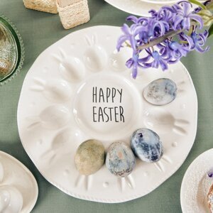 Velikonoční talíř na vejce | BALSH | bílý velký s nápisem | 28 cm | ES23 845210