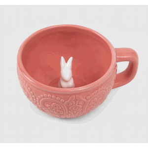 Hrnek | BUNBLISS | s figurkou králíčka růžový | 15/12,7 cm | 736896