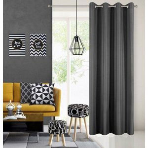 Dekorační závěs s kroužky EASY TOP grafitová 1x140x250 cm (cena za 1 kus) MyBestHome