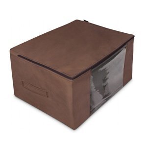Úložný box-organizér na lůžkoviny a oblečení, hnědá, 60x45x30 cm Mybesthome