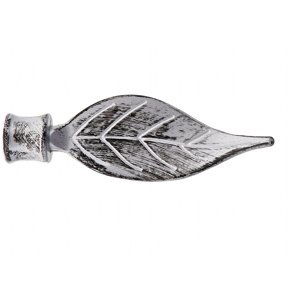 Koncovka pro garnýže LEAF černá 14x4 cm pro garnýž Ø 19 mm Mybesthome 2 kusy Cena za 2 kusy