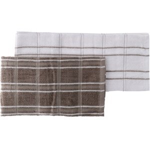 Set 2 kusy kuchyňských ručníků ANDREW taupe/bílá 100% bavlna 50x50 cm MyBestHome 2 kusy v balení Cena za 2 kusy