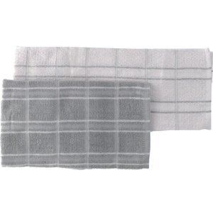 Set 2 kusy kuchyňských ručníků ANDREW světle šedá/bílá 100% bavlna 50x50 cm MyBestHome 2 kusy v balení Cena za 2 kusy