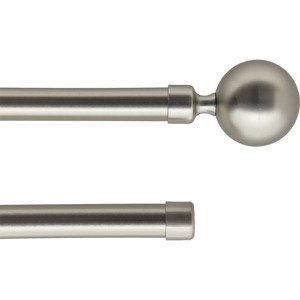 Kovová roztažitelná dvouřadá garnýž PALOMA stříbrná 120-210 cm Ø 19 mm Mybesthome