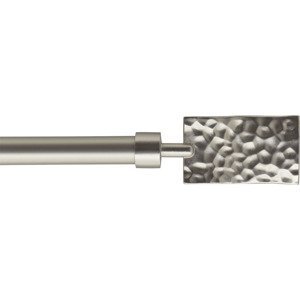 Kovová roztažitelná garnýž HAMMERED stříbrná 120-210 cm Ø 19 mm Mybesthome