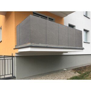 Balkonová zástěna OSLO šedá, výška 110 cm, šířka různé rozměry MyBestHome Rozměr: 110x300 cm rozteč 25 cm