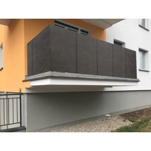 Balkonová zástěna OSLO grafitová, výška 100 cm, šířka různé rozměry MyBestHome Rozměr: 100x300 cm rozteč 25 cm