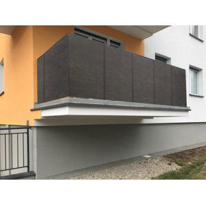 Balkonová zástěna OSLO grafitová, výška 100 cm, šířka různé rozměry MyBestHome Rozměr: 100x700 cm rozteč 25 cm