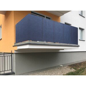 Balkonová zástěna OSLO modrá, výška 110 cm, šířka různé rozměry MyBestHome Rozměr: 110x300 cm rozteč 25 cm