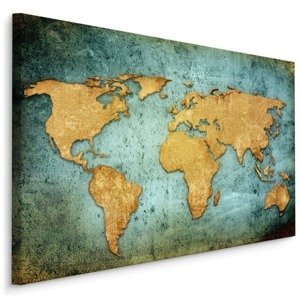 Plátno Mapa Světa V Módní Edici 120x80 cm Varianta: 120x80